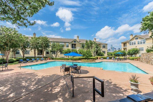 Large pool deck to absorb your vitamin D.