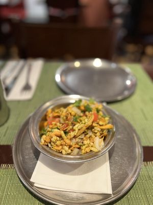 Bhel Poori - yummy. The portion size has definitely gone down in the last 3-4 years.