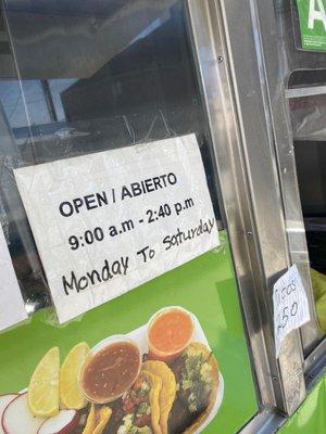 This is called, our food is so good that we DGAf and are only open six days a week, until 2:40... yup... :40 lol