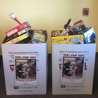 We want to thank everyone who help fil these two boxes for Toys for Tots.