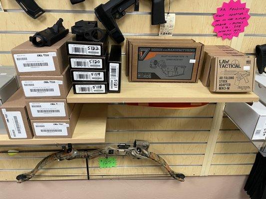 STORE INTERIOR- LOWER RECEIVERS, FOLDING STOCK ADAPTORS, UPPERS