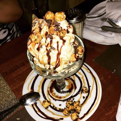 Carmel popcorn ice cream at zeal Italian restaurant in Schaumburg amazing