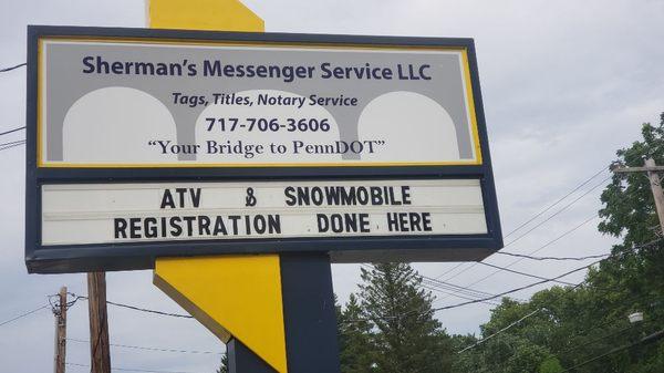 We now do ATV & Snowmobile registrations!