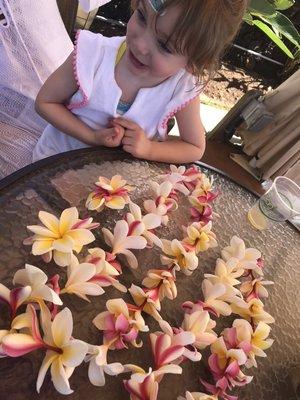 Lei making activity for adults and children