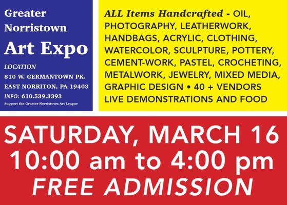 ART EXPO - March 16, 2019 10 am to 4 pm...Includes silent Auction