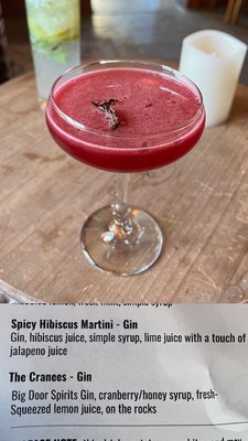 Spicy Hibiscus Martini