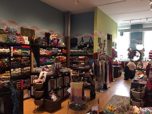 The beautiful shop has such an amazing vibe. Great music and incredible yarn collections! Love this place.