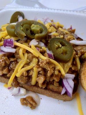 Upclose with the BBQ beef. It's basically a sloppy joe