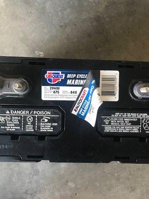 Same battery with CarQuest sticker underneath AutoCraft sticker