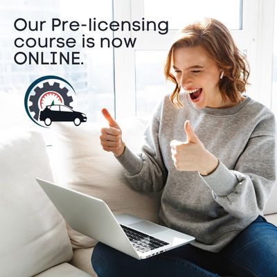 We offer the 5 hour Pre-Licensing Mandatory Course, which is a DMV-designed Zoom online course!