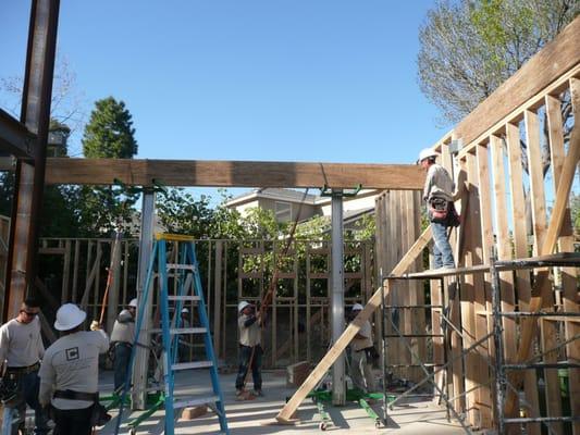 Starting Wood and Steel Frame for a Custom in-house Design-Built 9,200 sqft Residence