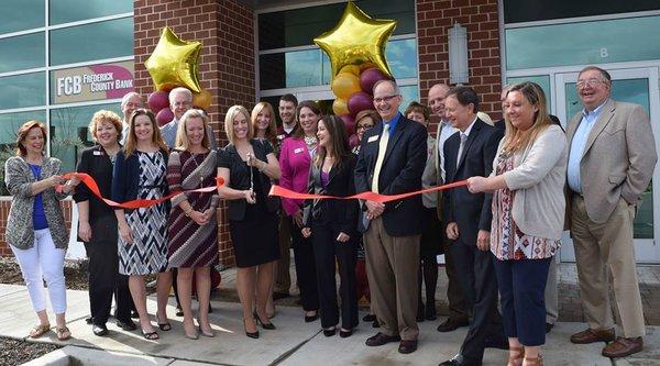 Celebrating the Grand Opening of the Aspen Ridge bank center in 2016. Visit us at 165A Thomas Johnson Drive in Frederick