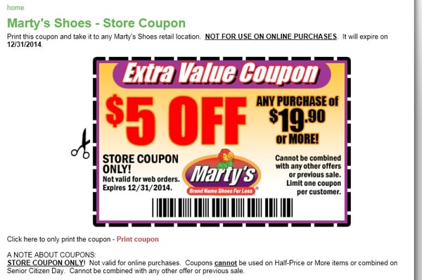 Print the coupon from their website..print a few in case you find a few pairs of shoes