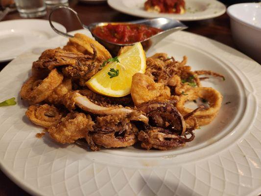 Fried Calamari with marinara sauce. Outstanding!