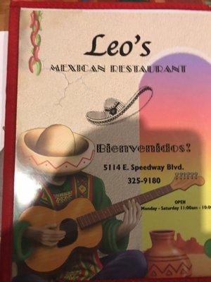 Menu cover Leo's