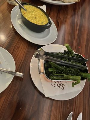 Creamed corn and broccolini