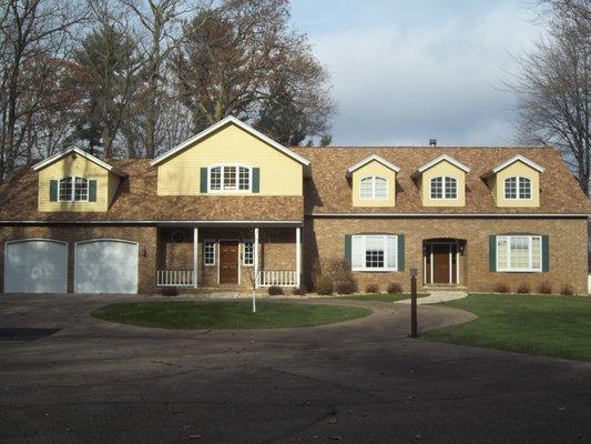 Roof project, completed fall 2017- Landmark Presidential Shake shingles in Chestnut color.