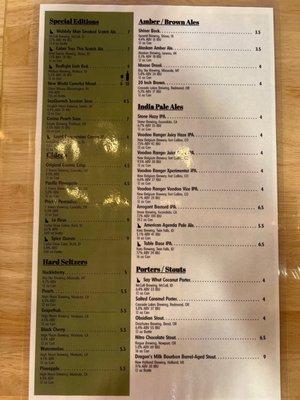 Beer list