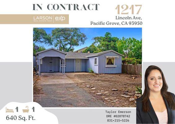 Congratulations to my clients buying their home in Pacific Grove! Amazing location! Congratulations!