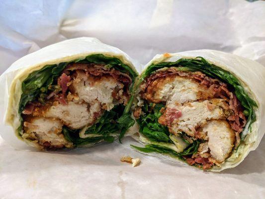 Create your own wrap with chicken, bacon, veggies and ranch.