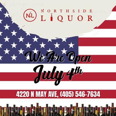 WE ARE OPEN ON JULY 4TH!!