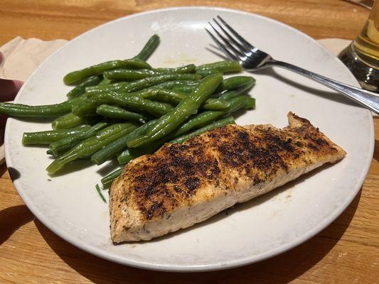 This salmon must have been pretty scared when it was caught, because it's white as a ghost.