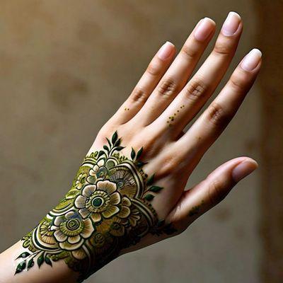 Elevate your look with the intricate artistry of Heena Tattoos at Nirvanaa Brows.  Immerse yourself in the rich cultural tradition of m