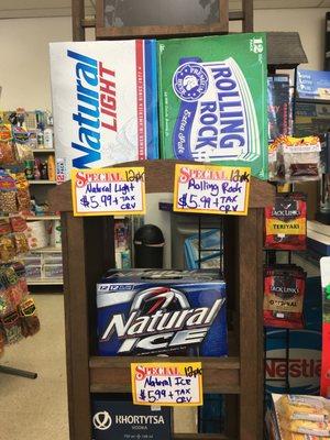 Rolling Rock Natural Light  Natural Ice 12 pk cans for only $5.99 + tax/crv From 2-14-17 through 3-14-17