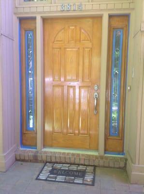 Finerglass door with first coat of Sikkens Proluxe finish.