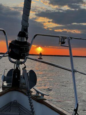 Our view while sitting on the bow