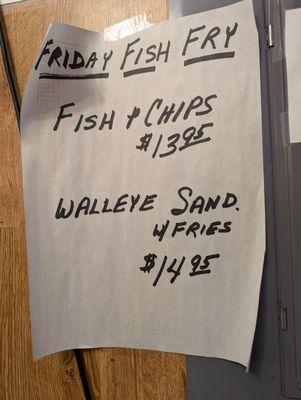 Fish fry menu