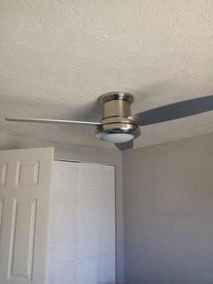 Ceiling fan installed