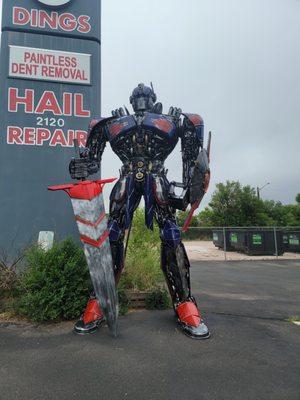 Optimus out front - he's probably 20' tall?