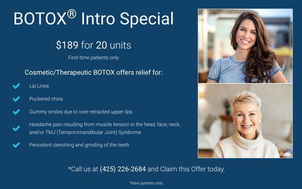 Botox - $189/20 Units