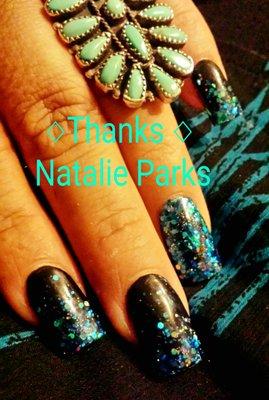 Beautiful glam nails, great prices, friendly, flexible, quality.