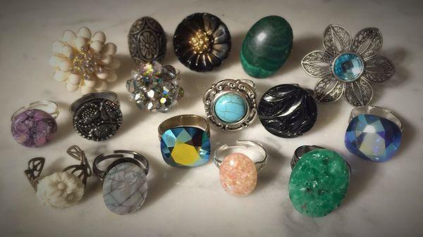 Here are some of my very favorite rings. The ones I almost don't want to sell and keep for myself!