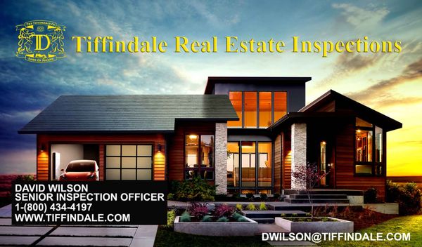 Tiffindale Home Inspection, Property Inspection, Land Inspections, and Equipment Inspections. Fast, Affordable, and On-Time...