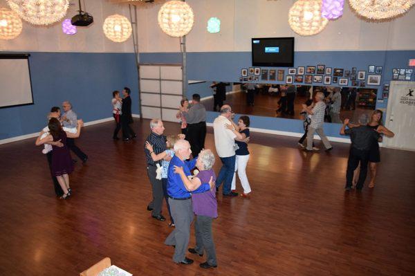 Enjoying a Ballroom, Latin & Swing Social Dance at the studio!