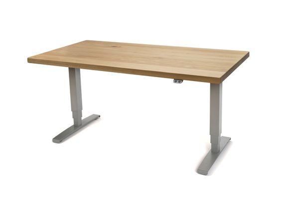 Custom White Oak Height Adjustable Desk