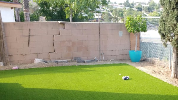 My cement block wall fence before...