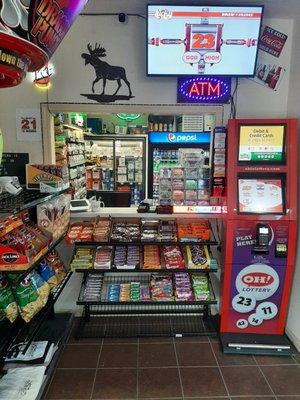 Small convenience store serving Lottery beer cigarettes along with pops and snacks