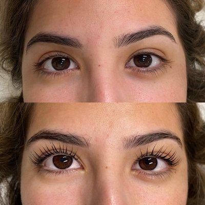 Keratin lash lift with tint