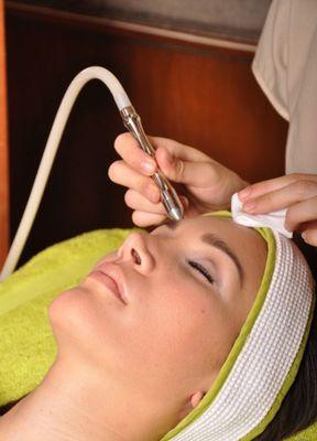 microdermabrasion treatment .helps remove dull skin ,fade scar reduce pore size , stimulates collagen production