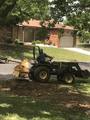 Water district out front of my house taking care of my yard. What a wonderful man to deal with this has been a stressful situation!