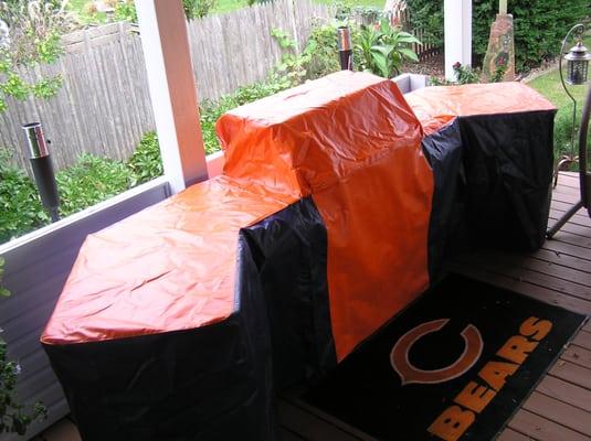 Custom Bears color scheme grill cover