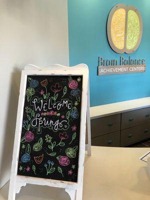 Awesome Chalkboard designs to greet children and families as they enter Brain Balance Achievement Center of Mesa