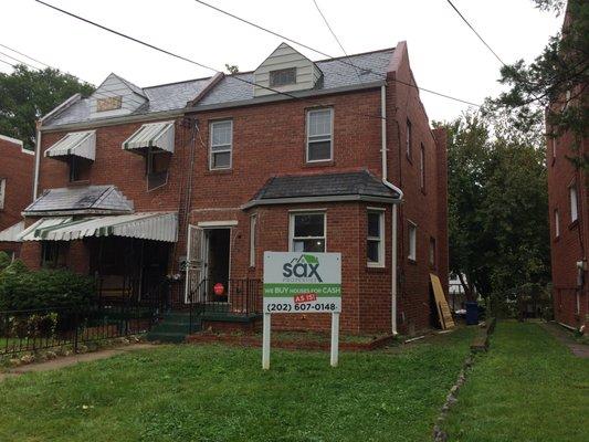 Washington, DC Semi-Detached house undergoing renovations.