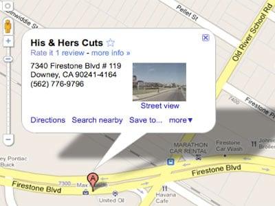 Map to His n' Hers Cuts located in Downey, California.