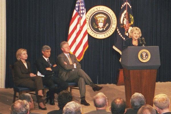 Mari speaking at the White House