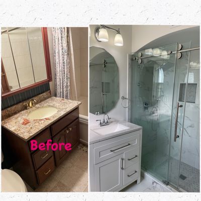 Before and after of bathroom renovations